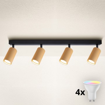 Brilagi - SELE MODERN LED RGBW dimmelhető spotlámpa 4xGU10/6W/230V 3000K aranyszínű + távirányító
