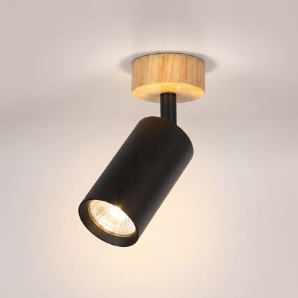 Brilagi - SELE spotlámpa 1xGU10/30W/230V fekete/tölgy dekor