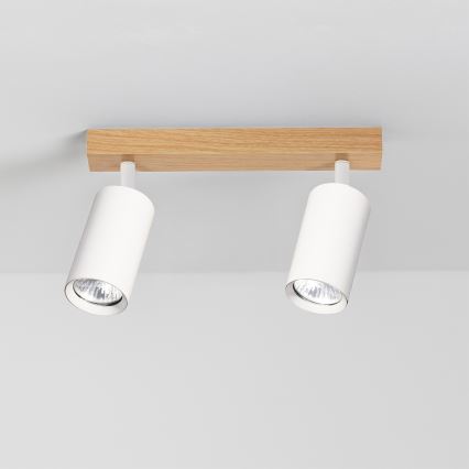 Brilagi - SELE spotlámpa 2xGU10/30W/230V fehér/tölgy dekor