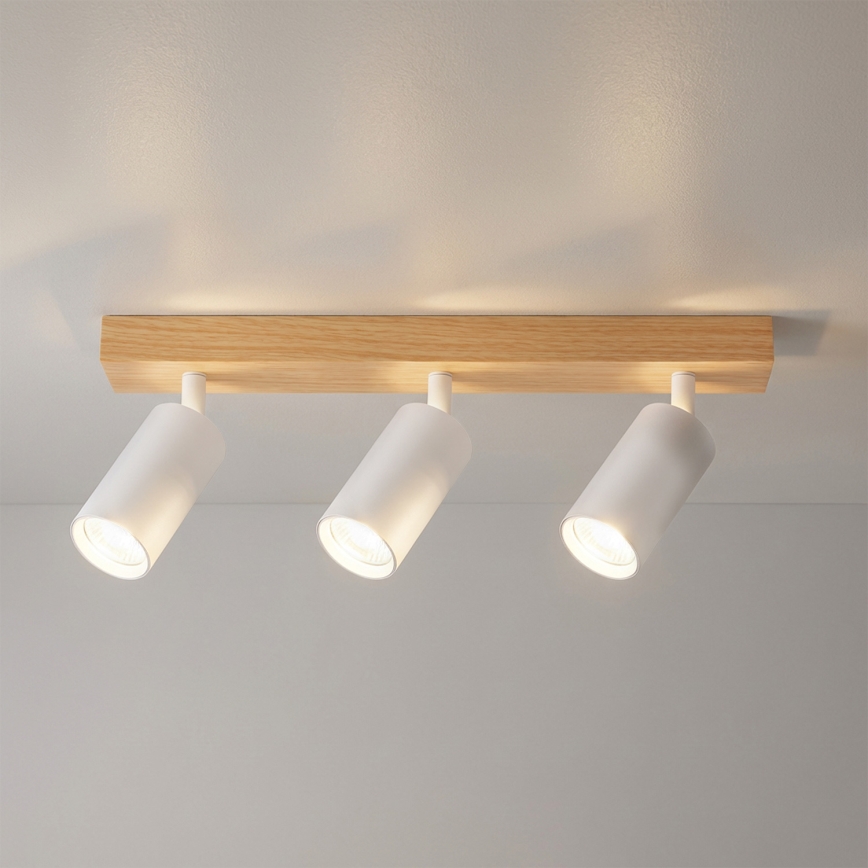 Brilagi - SELE spotlámpa 3xGU10/30W/230V fehér/tölgy dekor