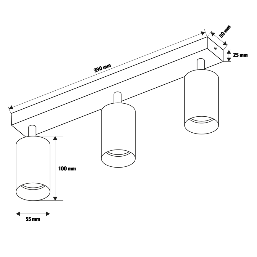 Brilagi - SELE spotlámpa 3xGU10/30W/230V fehér/tölgy dekor