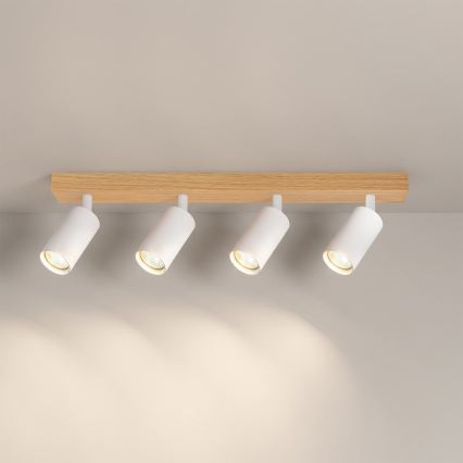Brilagi - SELE spotlámpa 4xGU10/30W/230V fehér/tölgy dekor