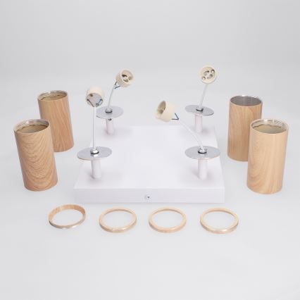 BRILAGI - SELE SQUARE spotlámpa 4xGU10/30W/230V fehér/tölgy dekor