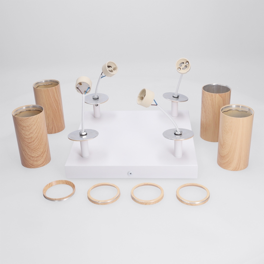 BRILAGI - SELE SQUARE spotlámpa 4xGU10/30W/230V fehér/tölgy dekor