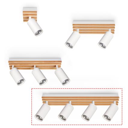 Brilagi - SELE WOOD 4xGU10/30W/230V spotlámpa, fehér/fa