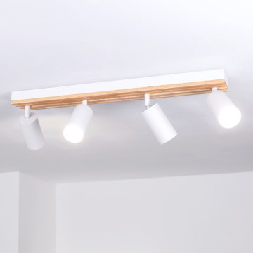 Brilagi - SELE WOOD ACOUSTIC 4xGU10/30W/230V spotlámpa, fehér/fa