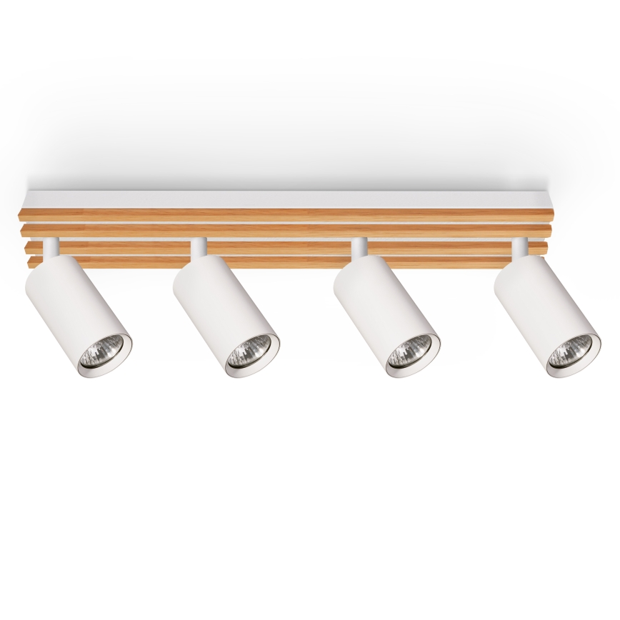 Brilagi - SELE WOOD ACOUSTIC 4xGU10/30W/230V spotlámpa, fehér/fa