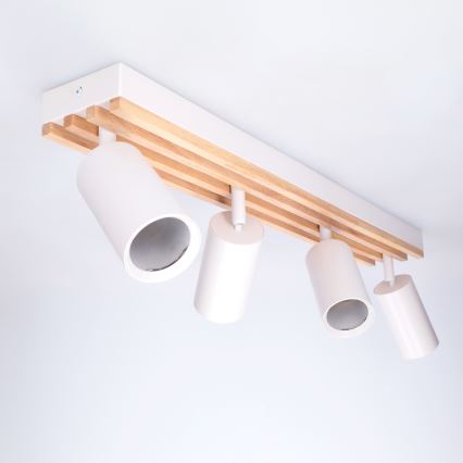 Brilagi - SELE WOOD ACOUSTIC 4xGU10/30W/230V spotlámpa, fehér/fa