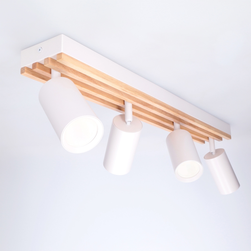 Brilagi - SELE WOOD ACOUSTIC 4xGU10/30W/230V spotlámpa, fehér/fa