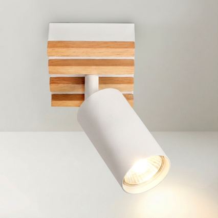 Brilagi - SELE WOOD ACOUSTIC spotlámpa 1xGU10/30W/230V fehér/fa