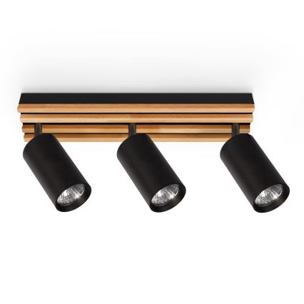 Brilagi - SELE WOOD ACOUSTIC spotlámpa 3xGU10/30W/230V fekete/fa