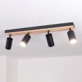 Brilagi - SELE WOOD ACOUSTIC spotlámpa 4xGU10/30W/230V fekete/fa