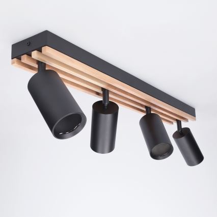 Brilagi - SELE WOOD ACOUSTIC spotlámpa 4xGU10/30W/230V fekete/fa