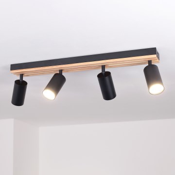 Brilagi - SELE WOOD spotlámpa 4xGU10/30W/230V fekete/fa