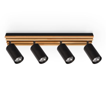 Brilagi - SELE WOOD spotlámpa 4xGU10/30W/230V fekete/fa