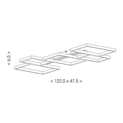 Brilagi - SHIFT LED mennyezeti lámpatest LED/42W/230V 4000K 47,5x122 cm fekete