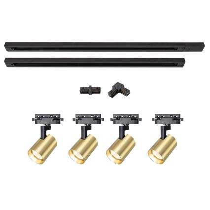 Brilagi - Sínrendszeres spotlámpa HUSKY 4xGU10/10W/230V fekete/arany
