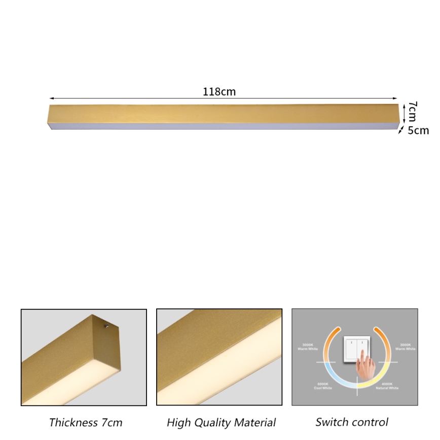 Brilagi - LED fürdőszobai mennyezeti lámpatest SLEEKLINE LED/40W/230V 3000/4500/6000K arany IP44