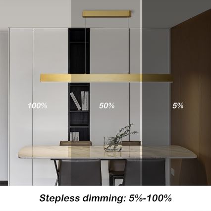 Brilagi - LED dimmelhető csillár zsinóron SLEEKLINE SMART LED/40W/230V 3000-6000K Wi-Fi Tuya arany + távirányító