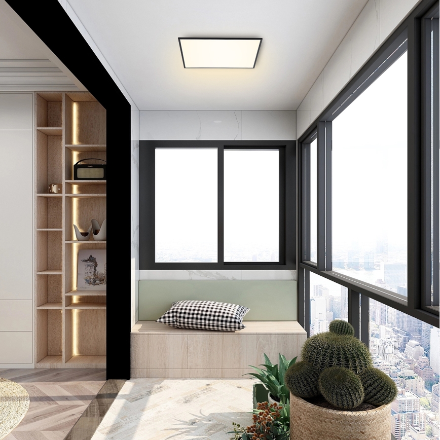 Brilagi - LED fényerőszabályozható mennyezeti lámpatest SLIMFRAME LED/36W/230V 45x45 cm 3000-6000K fekete + távirányító