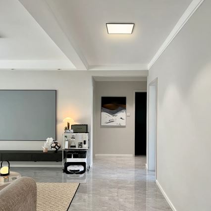 Brilagi - LED fényerőszabályozható mennyezeti lámpatest SLIMFRAME LED/36W/230V 45x45 cm 3000-6000K fekete + távirányító