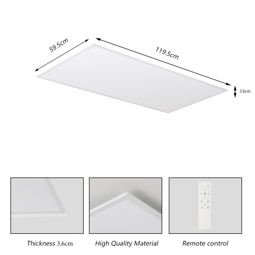Brilagi - LED dimmelhető mennyezeti lámpatest SLIMFRAME LED/80W/230V 120x60 cm 3000-6000K fehér + távirányító