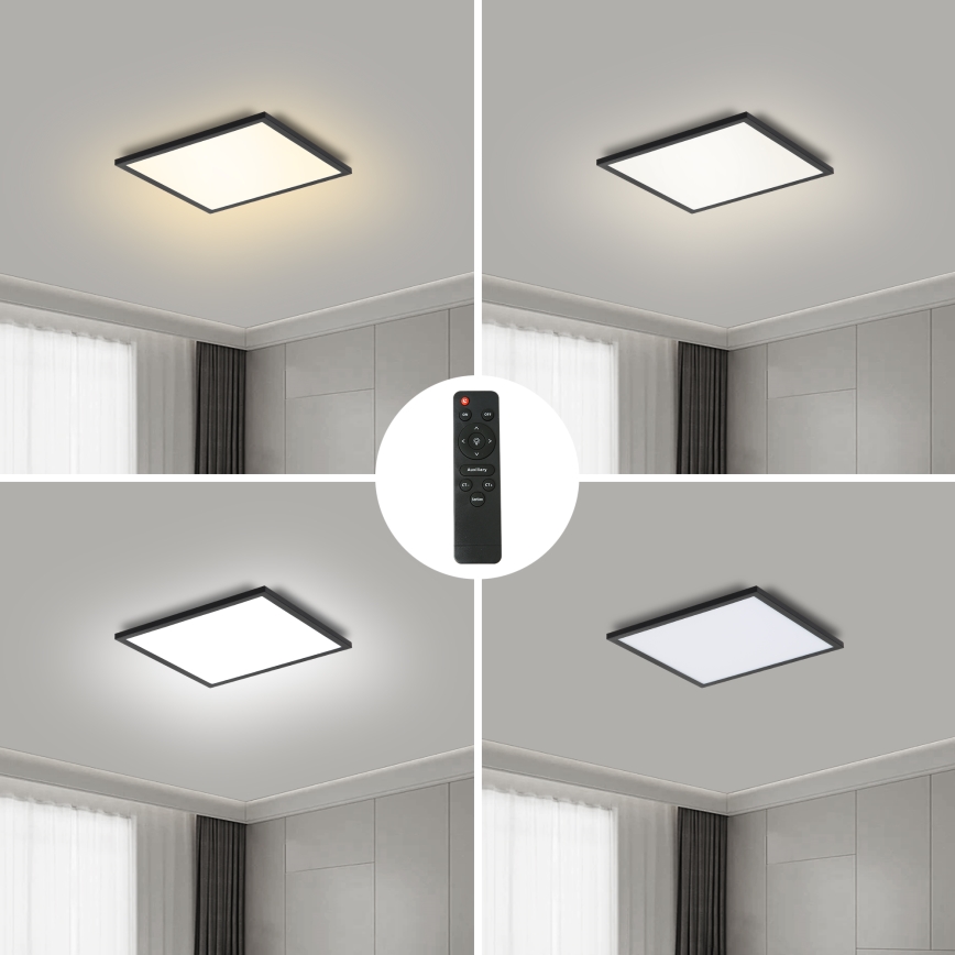 Brilagi - SLIMFRAME fényerőszabályozható LED mennyezeti lámpatest LED/25W/230V 30x30 cm 3000-6000K fekete + távirányító