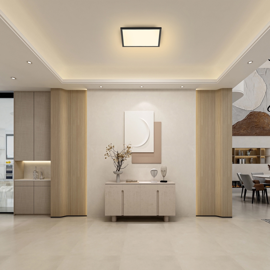 Brilagi - SLIMFRAME fényerőszabályozható LED mennyezeti lámpatest LED/25W/230V 30x30 cm 3000-6000K fekete + távirányító