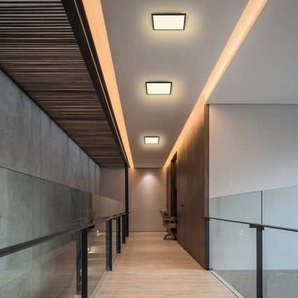 Brilagi - SLIMFRAME fényerőszabályozható LED mennyezeti lámpatest LED/25W/230V 30x30 cm 3000-6000K fekete + távirányító
