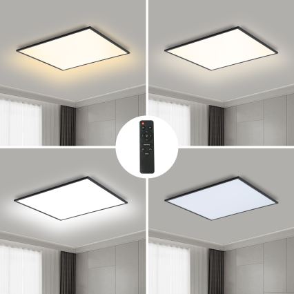 Brilagi - LED fényerőszabályozható mennyezeti lámpatest SLIMFRAME LED/58W/230V 60x60 cm 3000-6000K fekete + távirányító