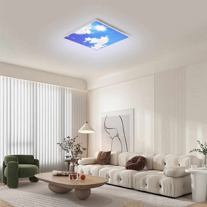 Brilagi - SLIMFRAME SKY LED mennyezeti lámpatest 58W/230V 60x60 cm ezüst/kék