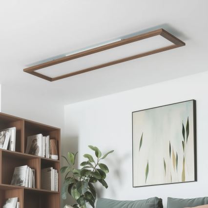Brilagi - LED Fényerőszabályozható mennyezeti lámpa SLIMFRAME WOOD LED/58W/230V 124x34 cm 3000-6000K sötétbarna + távirányító