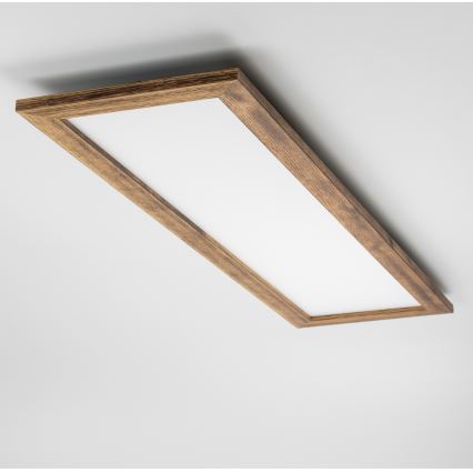 Brilagi - Dimmelhető mennyezeti lámpa SLIMFRAME WOOD LED/58W/230V 124x33,7 cm 3000-6000K barna + távirányító
