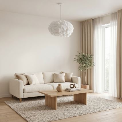 Brilagi - SOLEAIR kábeles függeszték 2×E27/40W/230V, Ø 60 cm, fehér