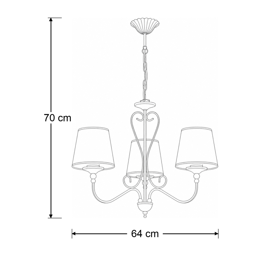Brilagi - SONIA láncra akasztható csillár 3xE27/15W/230V Ø 64 cm krémszínű/patina