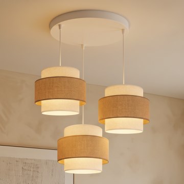 Brilagi - SPACE kábeles függeszték 3x E27/60W/230V, átm. 40 cm, bézs/krém
