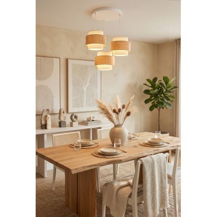 Brilagi - SPACE kábeles függeszték 3x E27/60W/230V, átm. 40 cm, bézs/krém