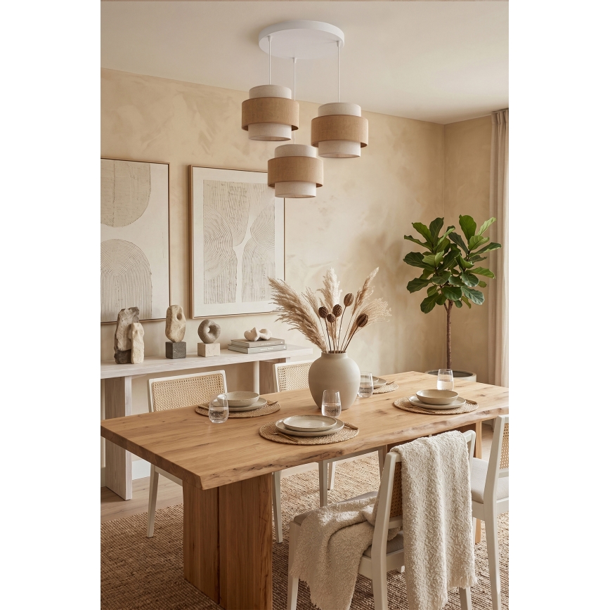 Brilagi - SPACE kábeles függeszték 3x E27/60W/230V, átm. 40 cm, bézs/krém