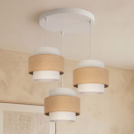 Brilagi - SPACE kábeles függeszték 3x E27/60W/230V, átm. 40 cm, bézs/krém