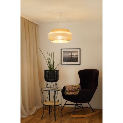 Brilagi - Függeszték SPACE LIGHT 1xE27/15W/230V, 50 cm átmérő, bézs/krém színű