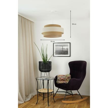 Brilagi - Függeszték SPACE LIGHT 1xE27/15W/230V, 50 cm átmérő, bézs/krém színű