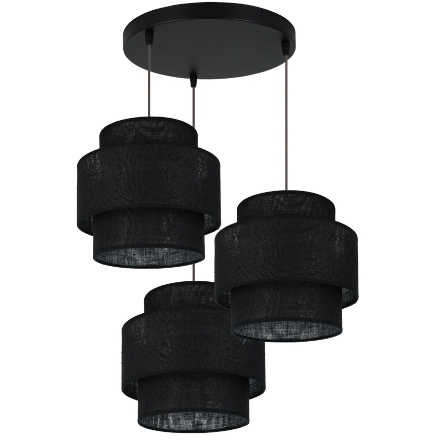 Brilagi - Függeszték SPACE YUTE 3xE27/15W/230V fekete, kábelre szerelhető