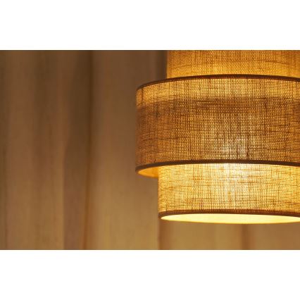 Brilagi - Függeszték SPACE YUTE 1xE27/15W/230V, 25 cm átmérő, bézs/fehér