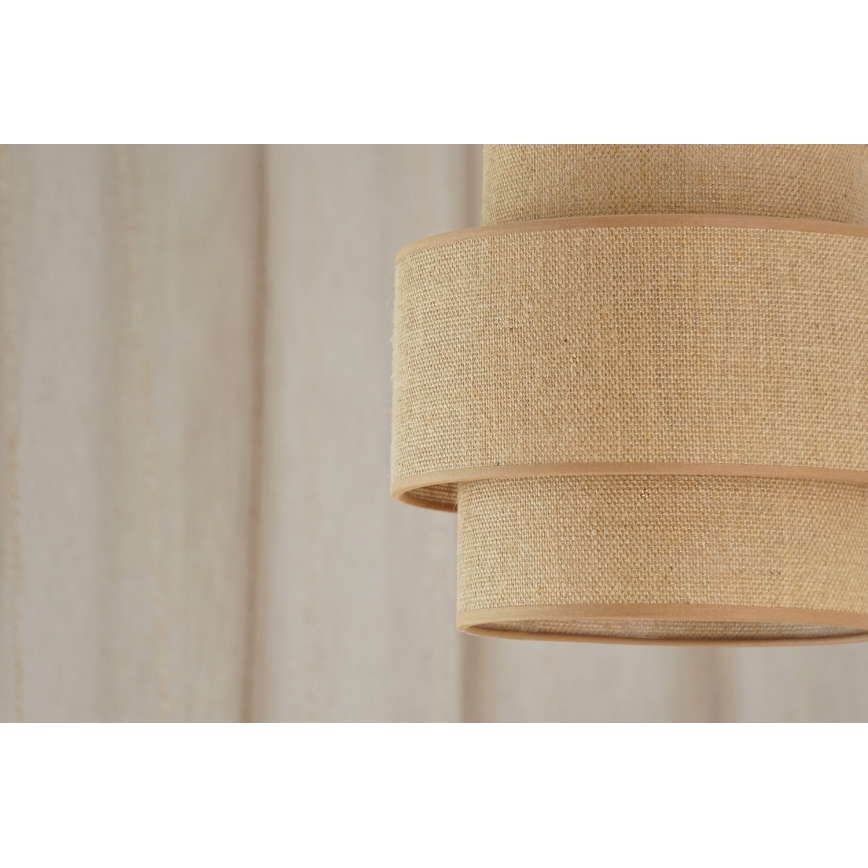 Brilagi - Függeszték SPACE YUTE 1xE27/15W/230V, 25 cm átmérő, bézs/fehér