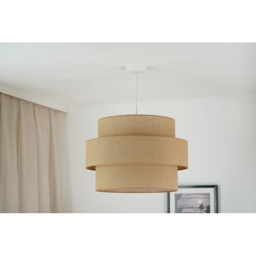 Brilagi - Függeszték SPACE YUTE kábelre 1xE27/15W/230V átm. 50 cm bézs/fehér