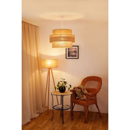 Brilagi - Függeszték SPACE YUTE kábelre 1xE27/15W/230V átm. 50 cm bézs/fehér