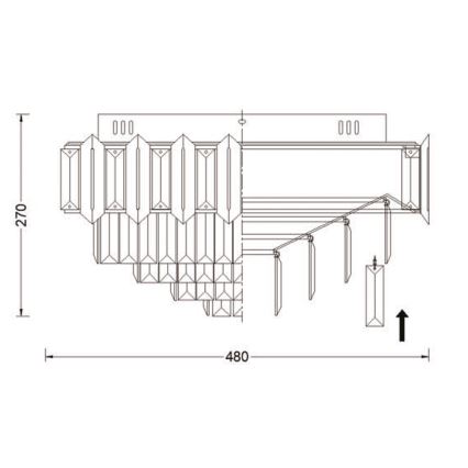 Brilagi - SPECTRA mennyezeti lámpa 5xE14/40W/230V Ø 48 cm arany