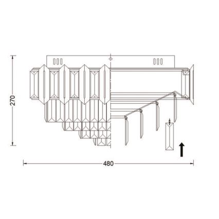 Brilagi - SPECTRA mennyezeti lámpa 5×E14/40W/230V, átmérő 48 cm, fényes króm