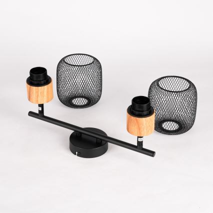 Brilagi - Spotlámpa BASKLITE 2xE27/15W/230V fa/fekete