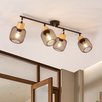 Brilagi - Spotlámpa BASKLITE 4xE27/15W/230V fa/fekete